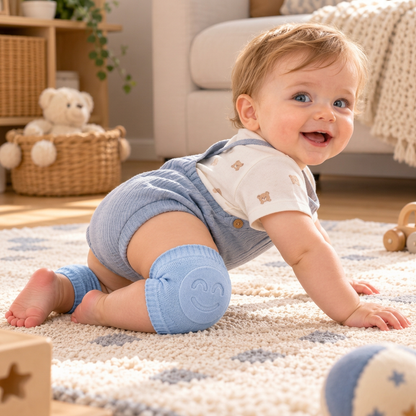 Baby Crawling Knee Pads – Non-Slip Protection with Smiley Face Design