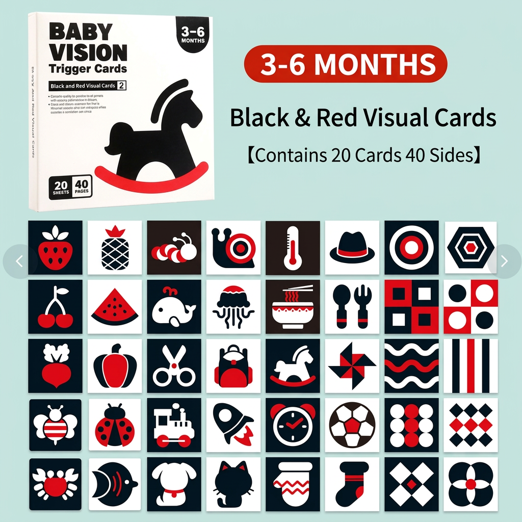 Montessori Baby Learning Flash Cards – Visual Stimulation, Color Recognition & Categorization Set
