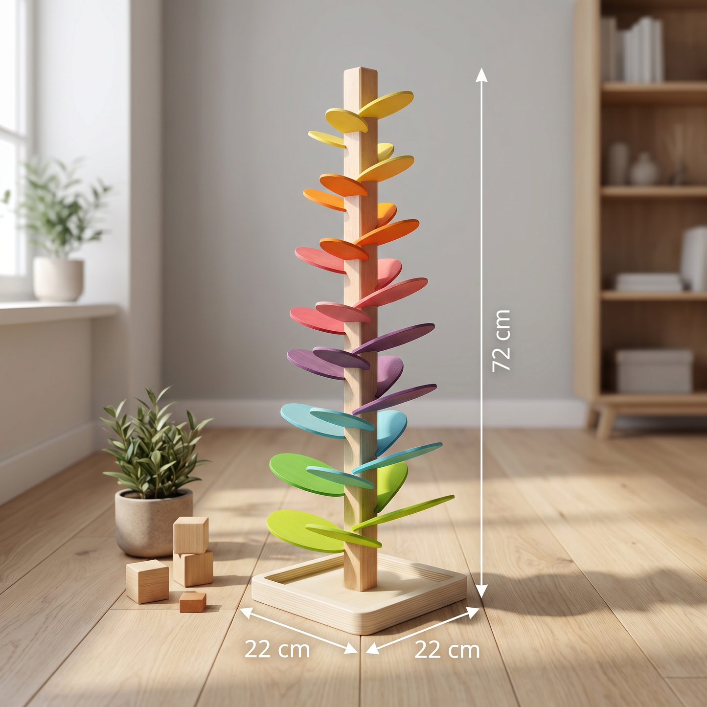 Montessori Rainbow Marble Tower