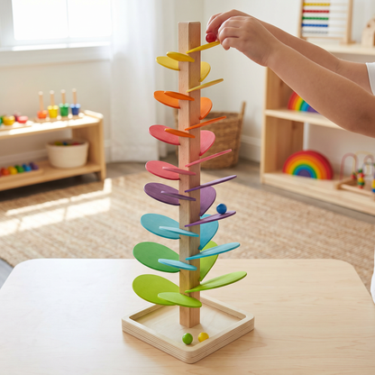 Montessori Rainbow Marble Tower