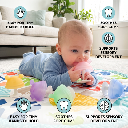 Baby Mushroom Silicone Teether for Tiny Hands