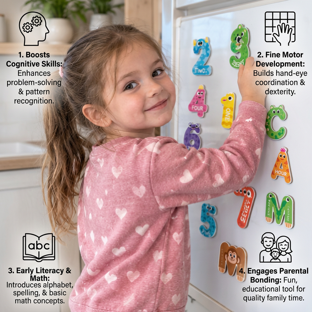 Animal Alphabet & Number Fridge Magnets – Kids’ Spelling and Learning Set
