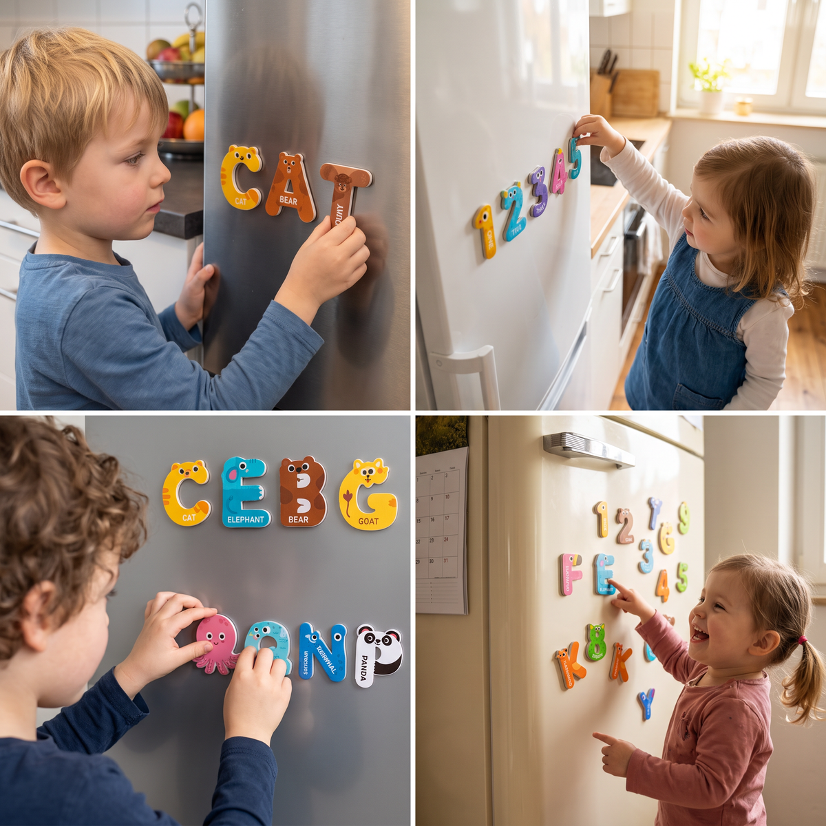 Animal Alphabet & Number Fridge Magnets – Kids’ Spelling and Learning Set