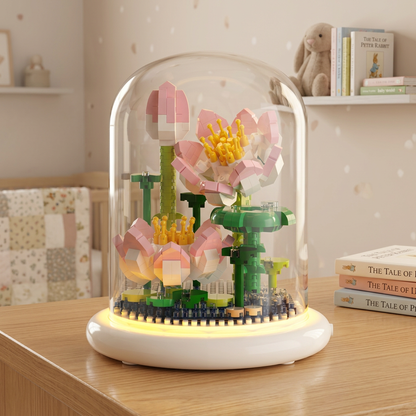 Elegant Building Block Flower in a Glass