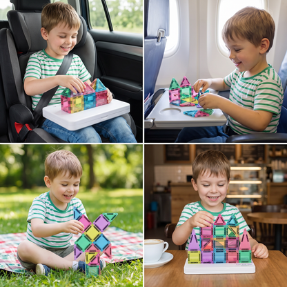 Compact Magnetic Tiles – 40-Piece Montessori Travel Set