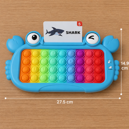Interactive Talking Flash Card Learning Tablet with Pop-It Keyboard, Spelling & Phonics Games