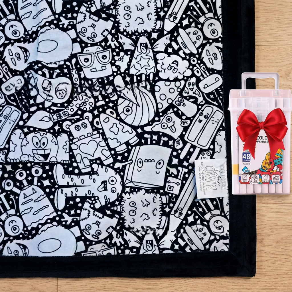 DIY Colouring Blanket for the Whole Family