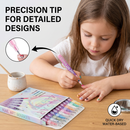 Nail Art Marker Set with Precision Tip – Acrylic Pens for Detailed Nail Designs