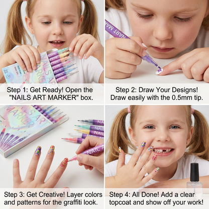 Nail Art Marker Set with Precision Tip – Acrylic Pens for Detailed Nail Designs