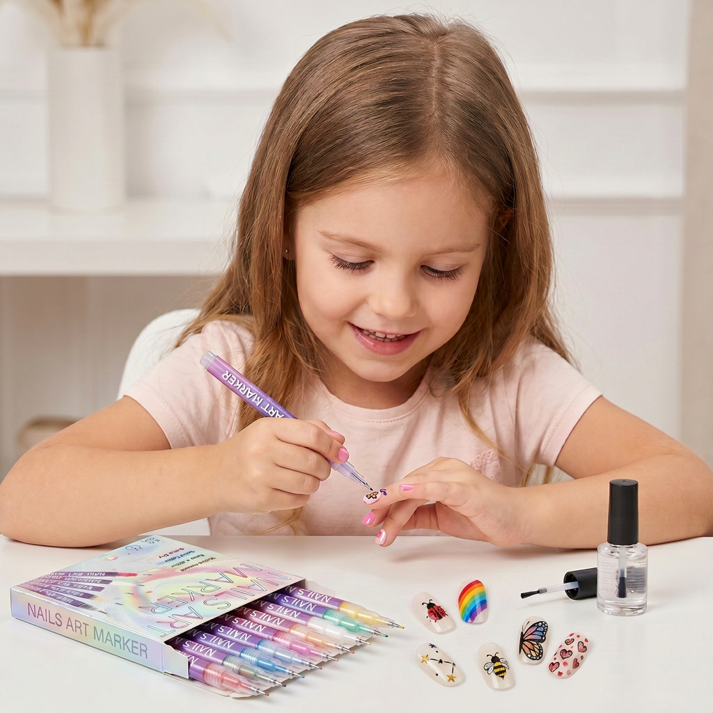 Nail Art Marker Set with Precision Tip – Acrylic Pens for Detailed Nail Designs