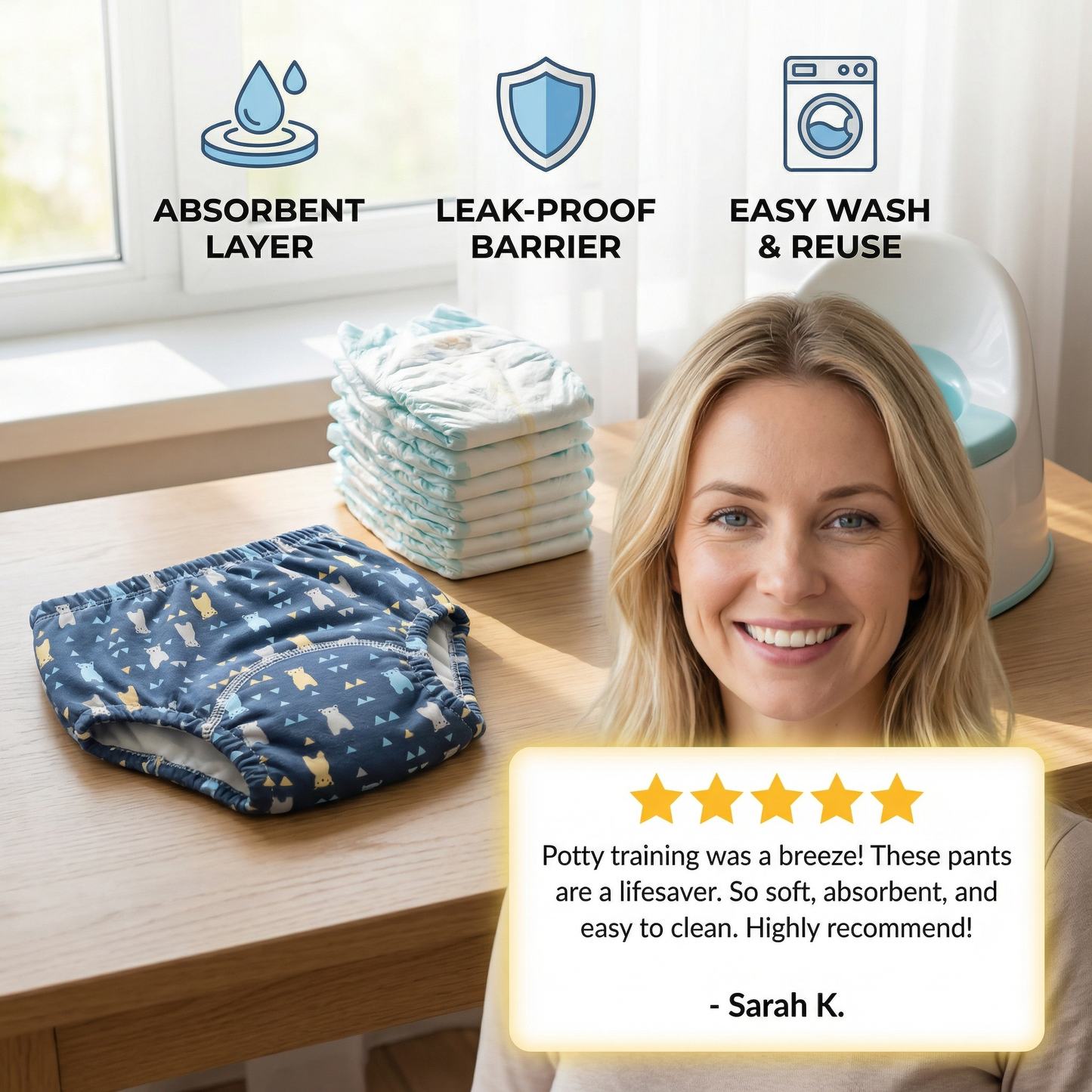 Reusable Training Diapers for Children - Potty Training Made Easy!
