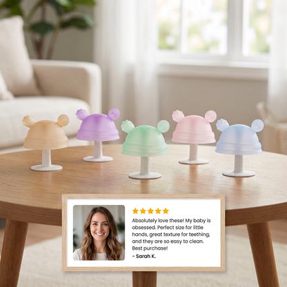 Baby Mushroom Silicone Teether for Tiny Hands