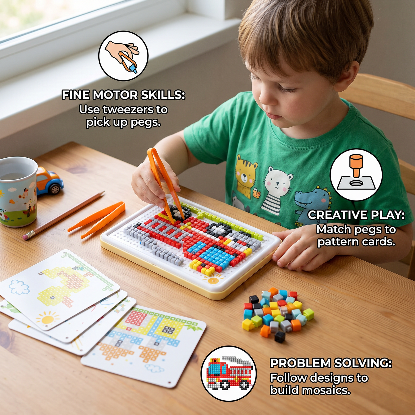 Montessori Learning Peg Mosaic Board