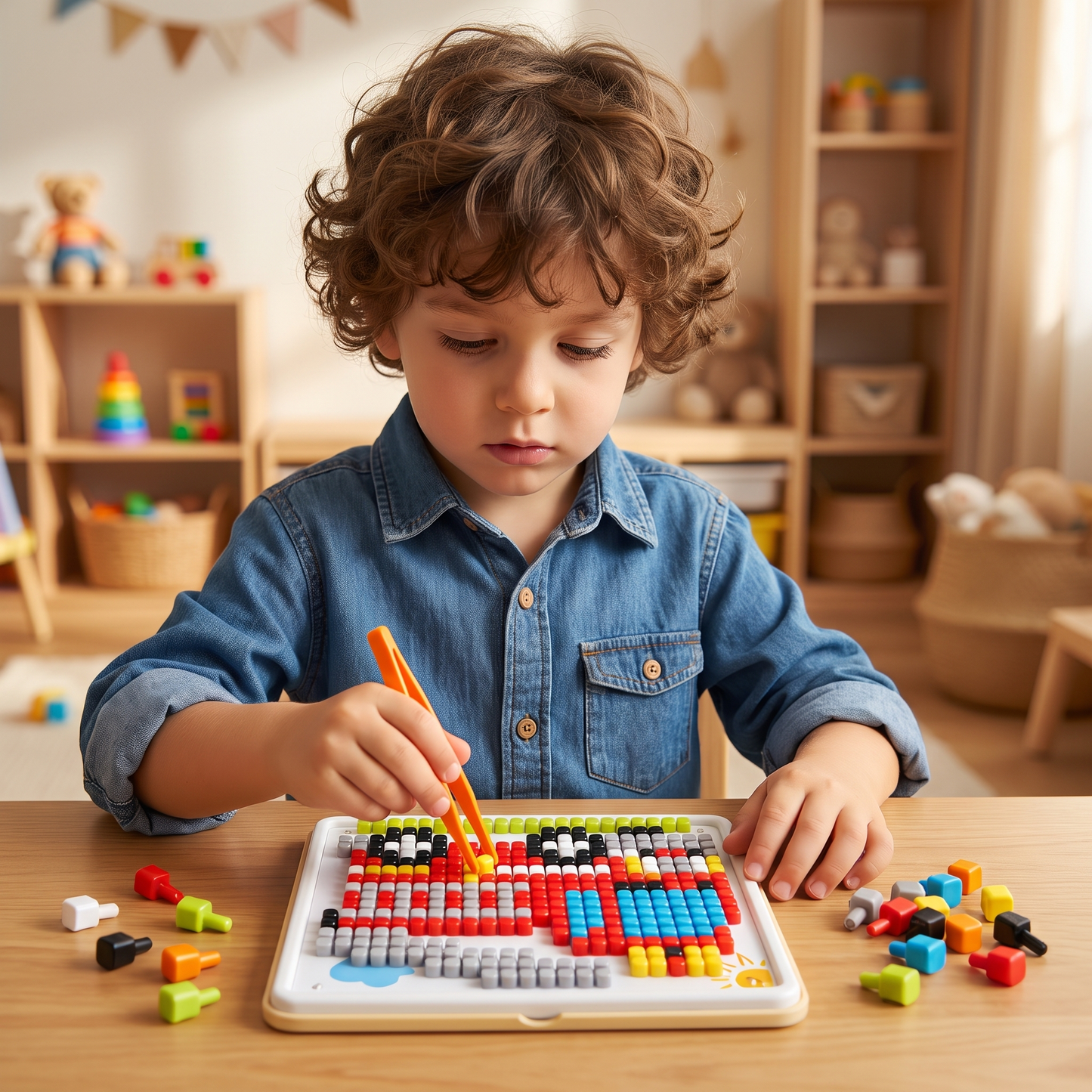 Montessori Learning Peg Mosaic Board