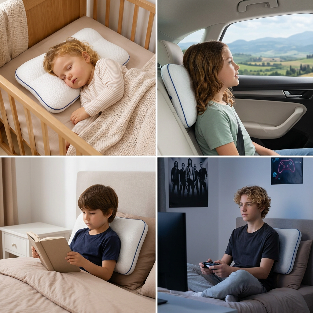 Ergonomic Neck Support Memory Foam Kids Pillow