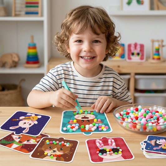 Fuzzy Pom Pom Animal Craft & Painting Kit
