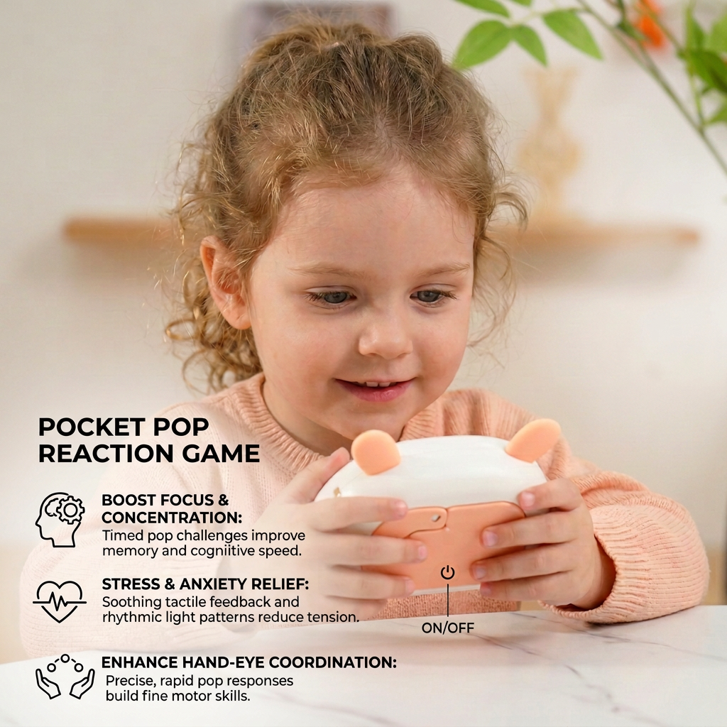 Pocket Pop Reaction Game – Sensory Stress Relief Fidget Toy for Kids