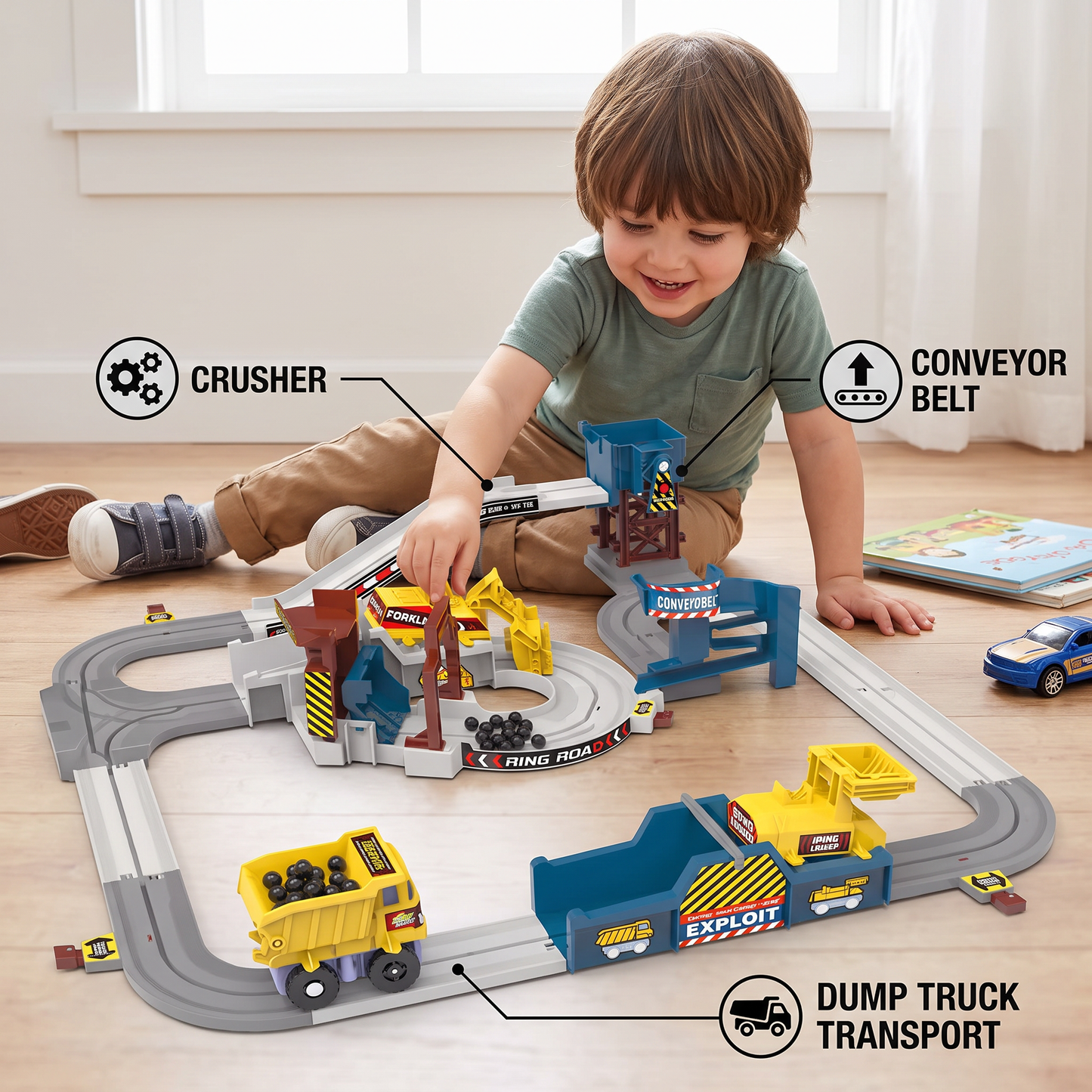 Interactive Electric Quarry Adventure Train Set