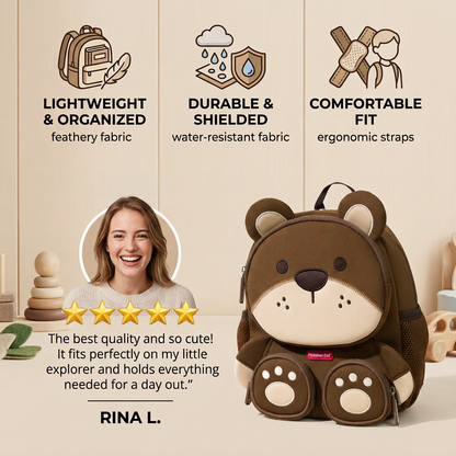 Kids Cartoon Animal Backpack – Lightweight Multi-Pocket School Bag