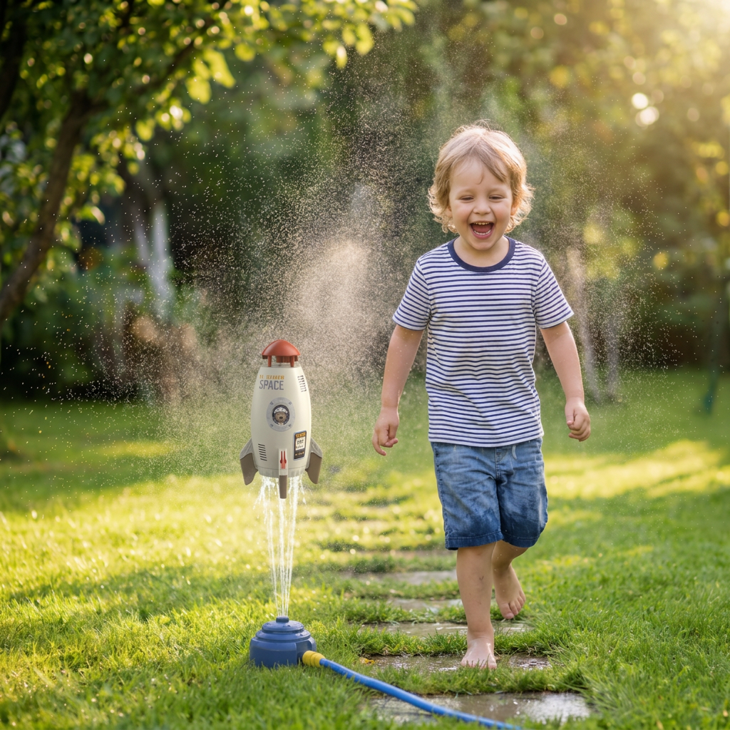 Rocket-shaped Water Sprinkler Toys for Children
