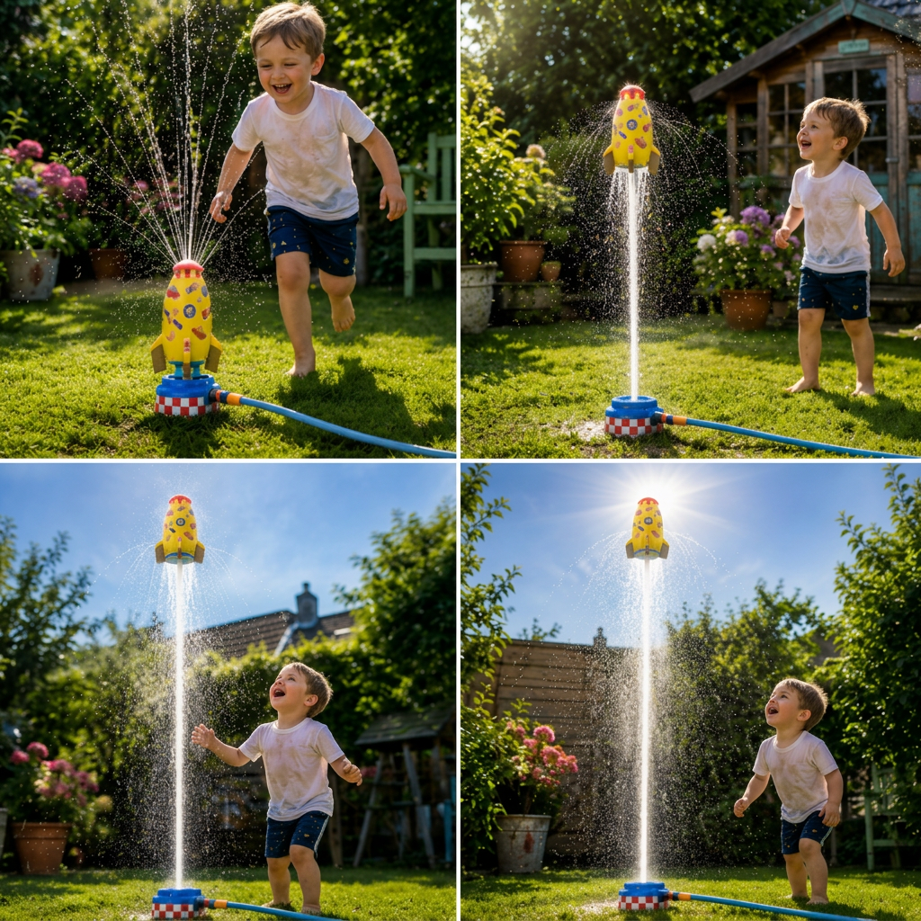 Rocket-shaped Water Sprinkler Toys for Children