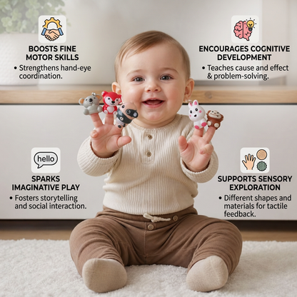 5-in-1 Montessori Soft Rubber Baby Sensory Play Set with Stacking & Sorting Toys – 26 Pieces