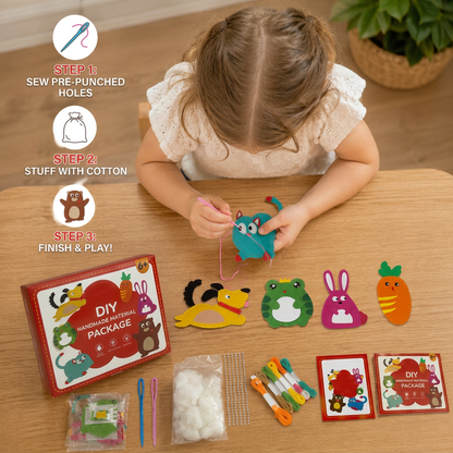 Safe DIY Felt Animal Sewing Set