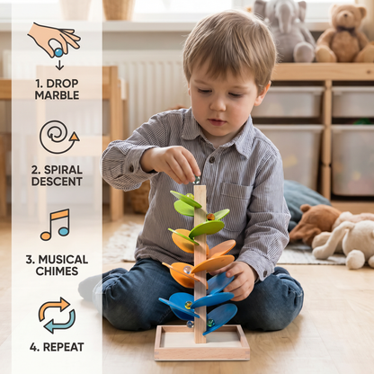 Montessori Rainbow Marble Tower