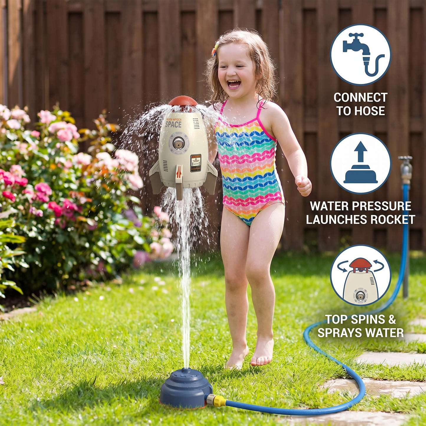 Rocket-shaped Water Sprinkler Toys for Children