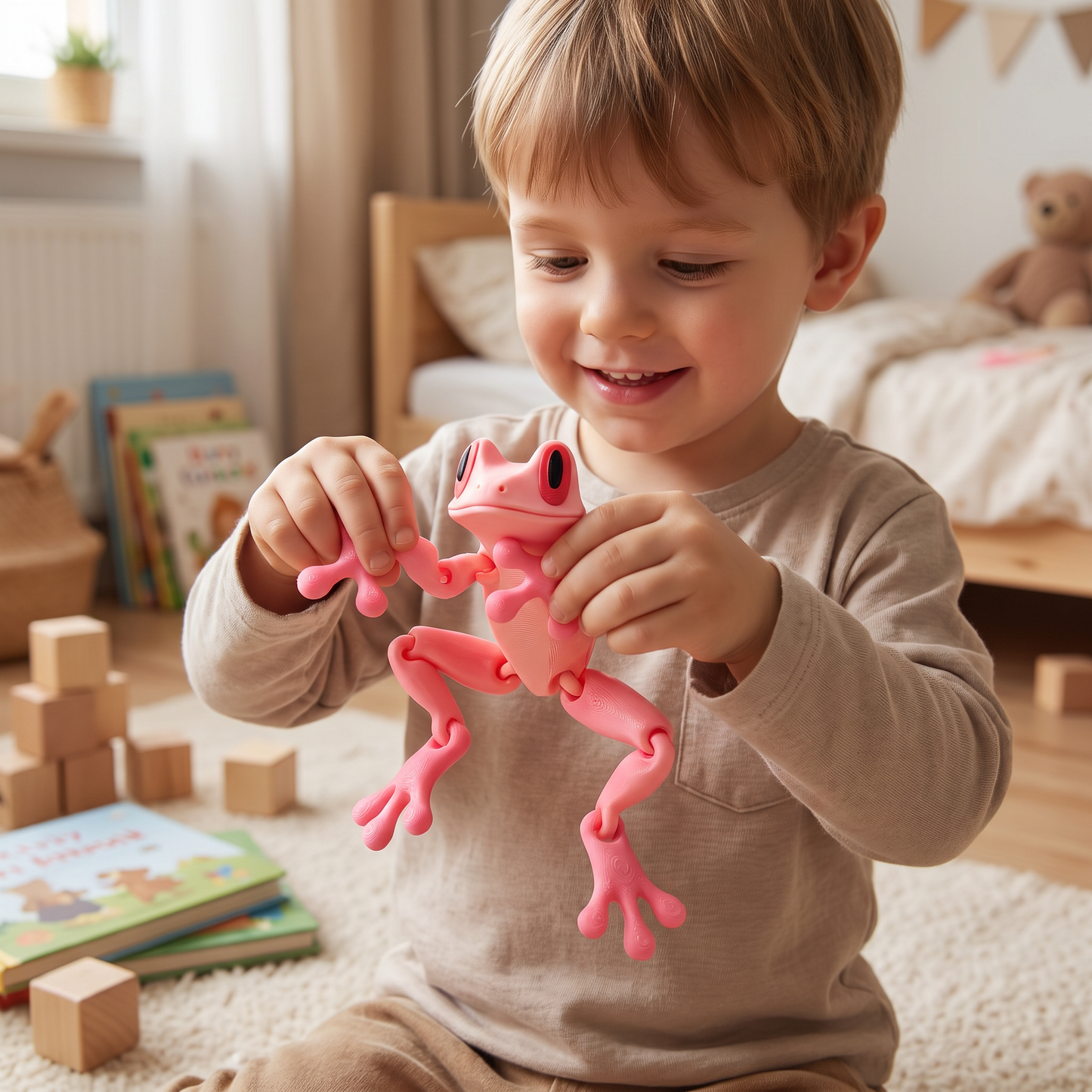 3D Printed Magnetic Flexible Frog Fidget Toy