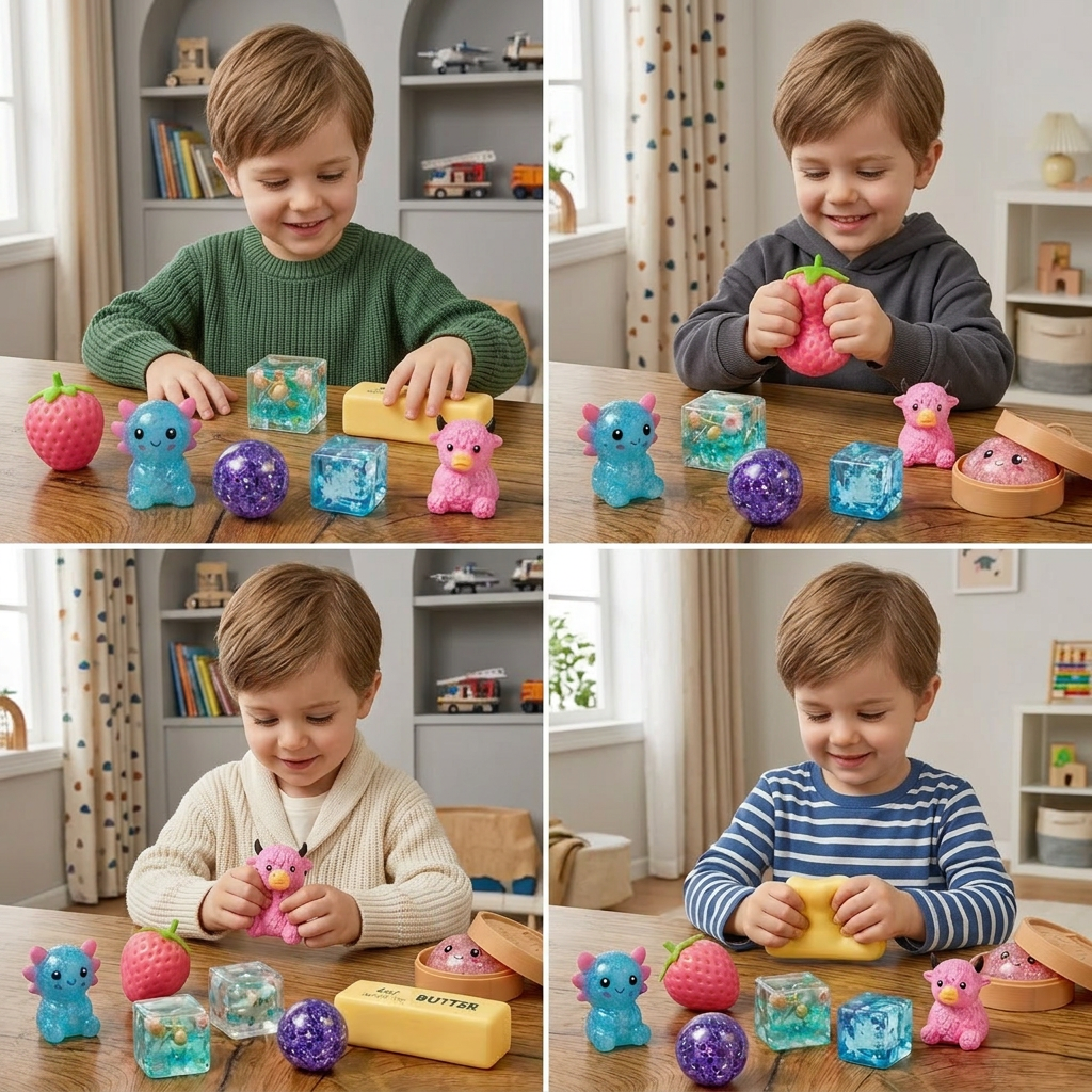 Premium Squishy Fidget Toy Set – 8 Sensory Toys