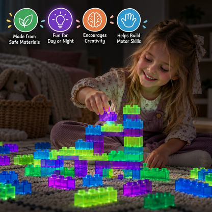 Glow-in-the-Dark Squishy Jelly Building Blocks for Kids – Safe & Soft