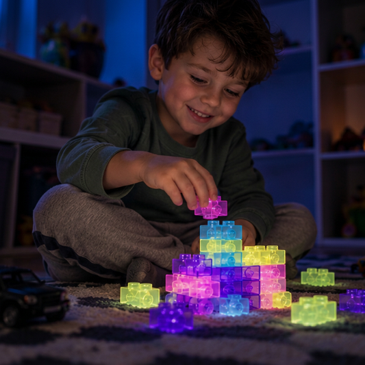 Glow-in-the-Dark Squishy Jelly Building Blocks for Kids – Safe & Soft