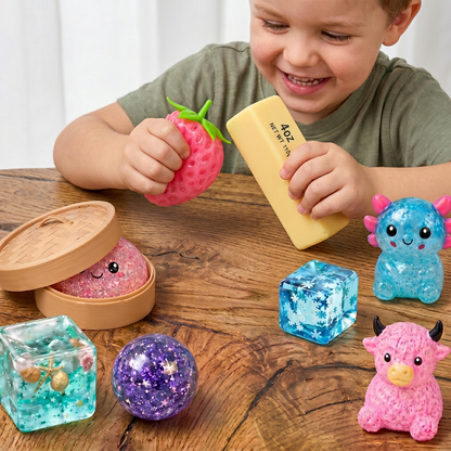 Premium Squishy Fidget Toy Set – 8 Sensory Toys