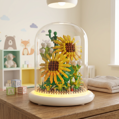 Elegant Building Block Flower in a Glass