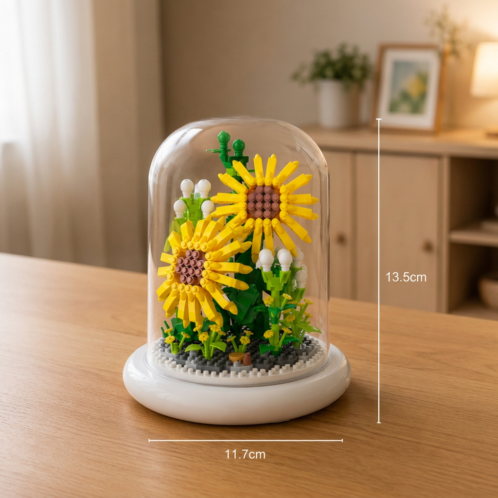 Elegant Building Block Flower in a Glass