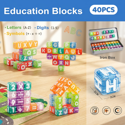 40-Piece Magnetic Letters & Numbers Learning Set – Montessori STEM Toy for Kids