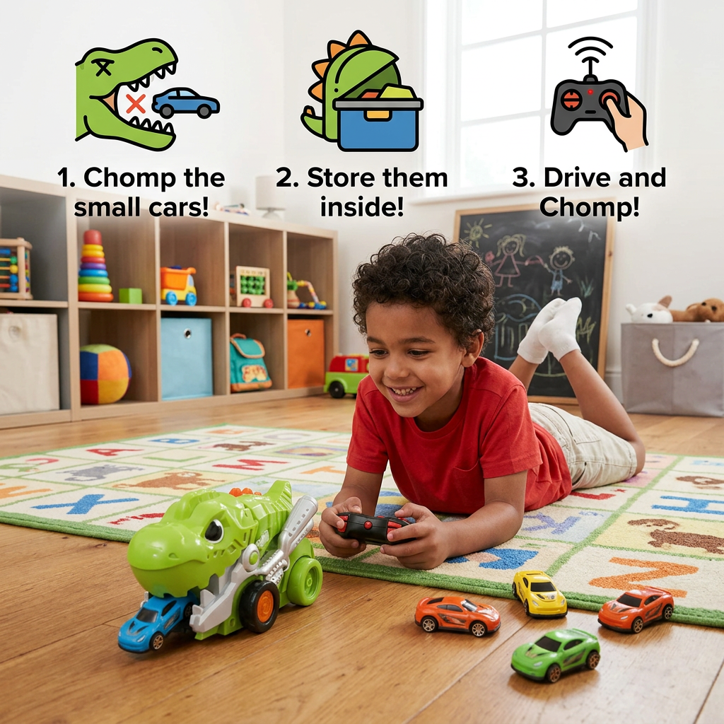 Remote Control Dino Car Chomper Truck