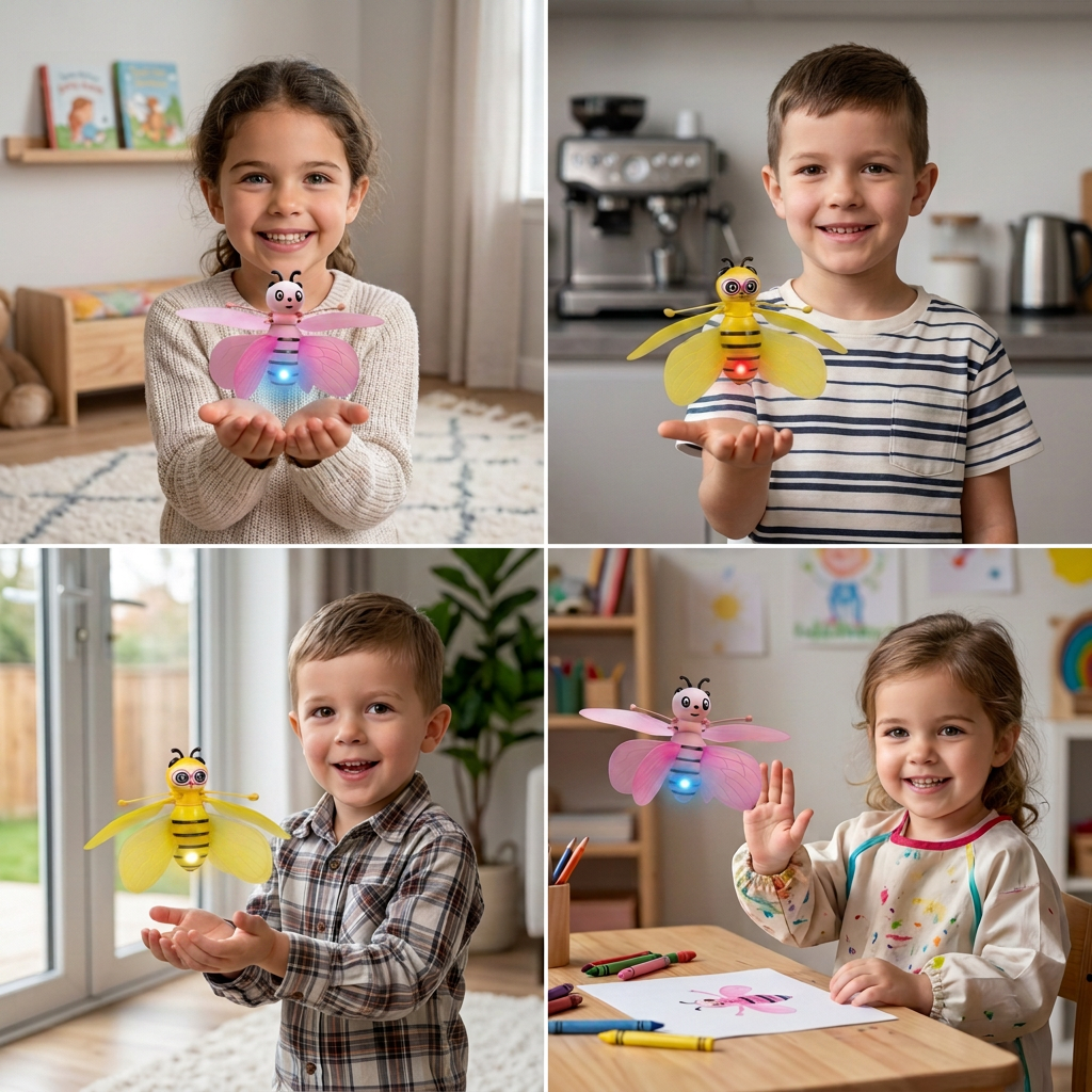 Hand-Controlled Flying Bee Toy with Motion Sensor and LED Lights
