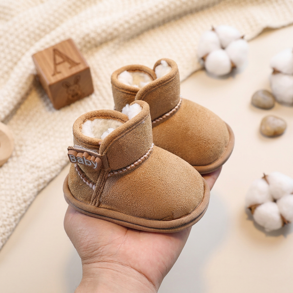 Fleece-Lined Baby Winter Boots with Soft, Non-Slip Soles