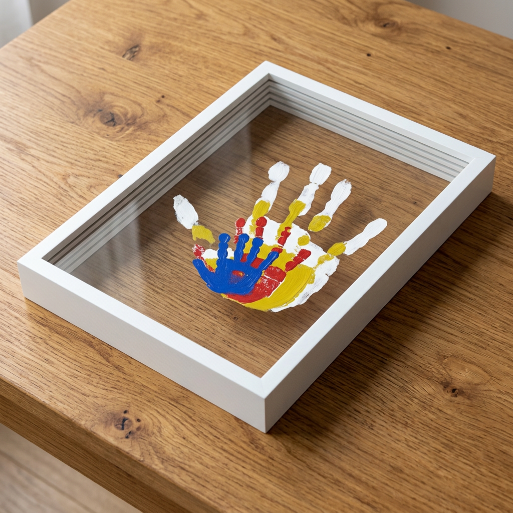 DIY Wooden Handprint Photo Frame Kit – Family Keepsake Set with Paints