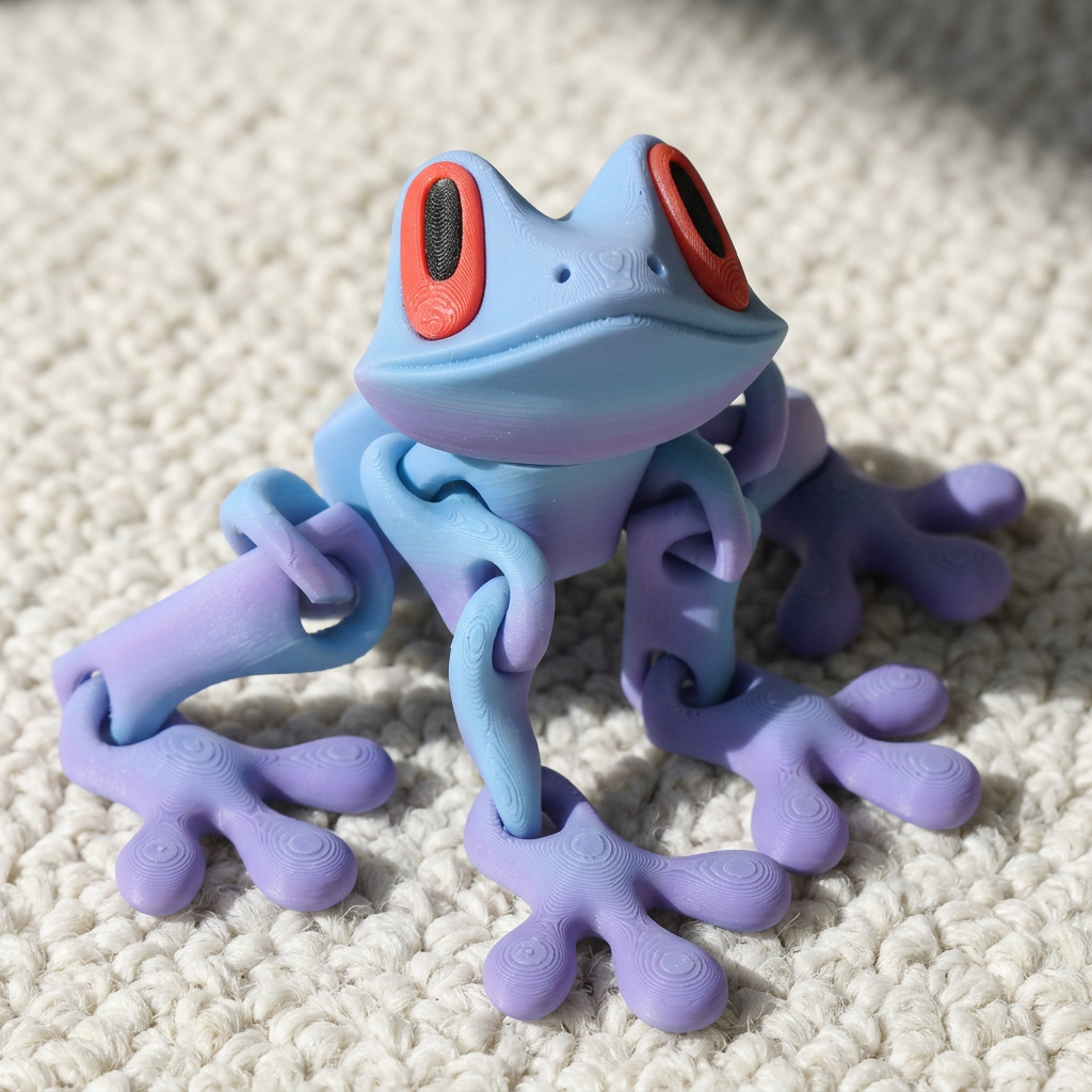 3D Printed Magnetic Flexible Frog Fidget Toy