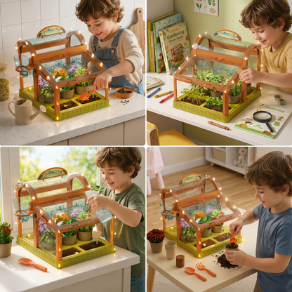 LED Acrylic Kids Greenhouse – Indoor Plant Growing Kit for Learning & Fun
