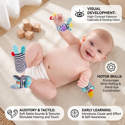 Sensory Baby Plush Socks and Wristband